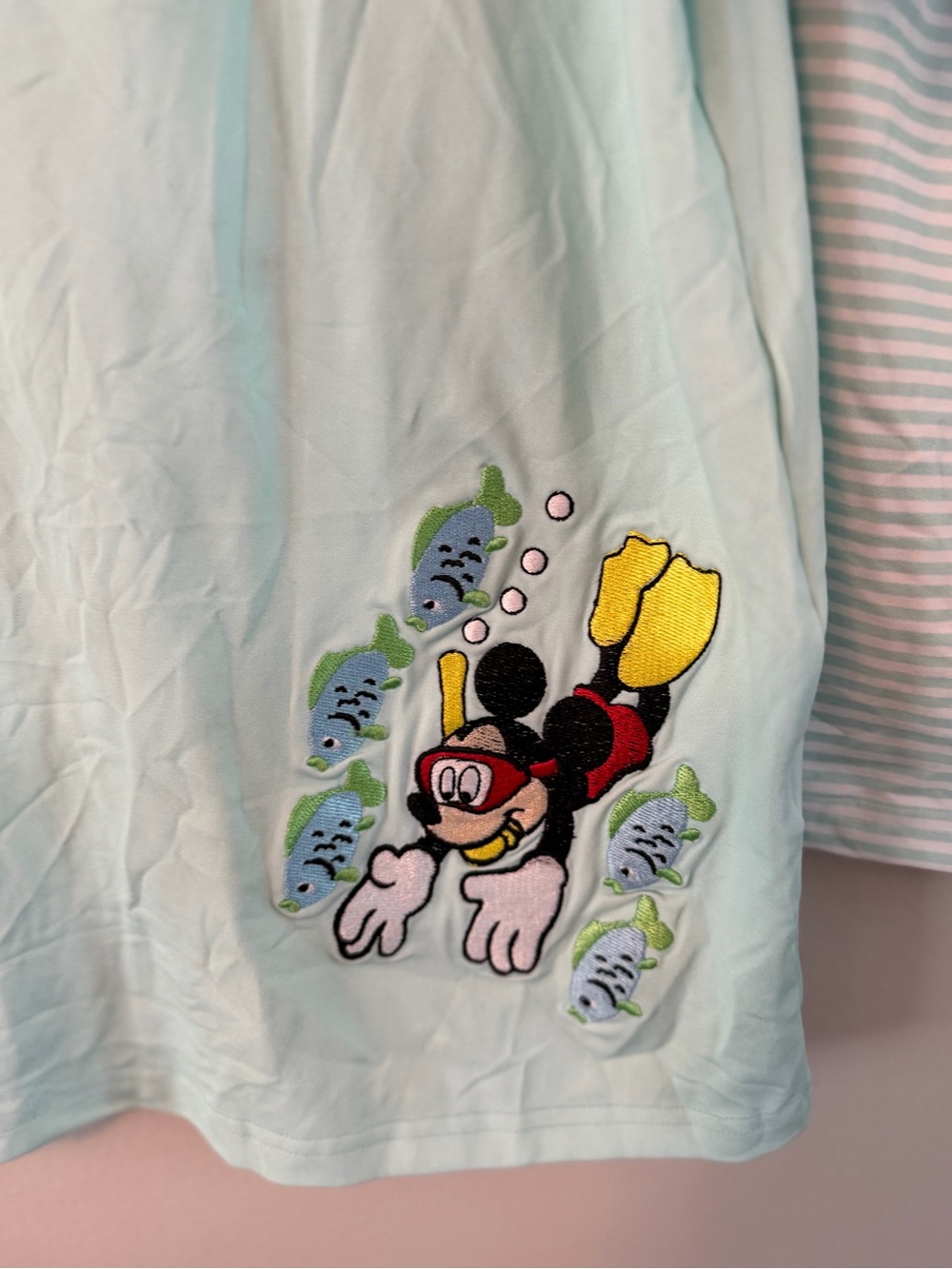 Little Bear Smocks Mickey Mouse Light Aqua Outfit - Picture 3 of 6